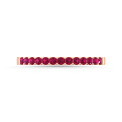 Pink Sapphire 1/4 Ct.Tw. Ladies Wedding Band in 14K White Gold