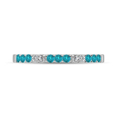 Aqua Marine 1/4 Ct.Tw. Ladies Wedding Band in 10K White Gold
