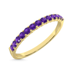 Amethyst 1/4 Ct.Tw. Machine Band in 14K Yellow Gold