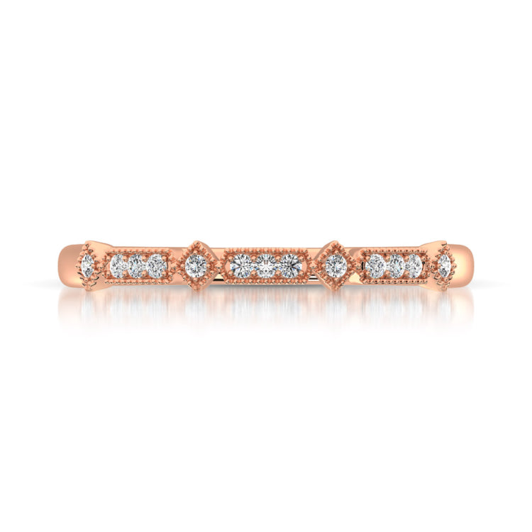 14K Rose Gold 1/20 Ct.Tw.Diamond Stackable Band