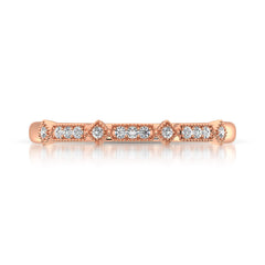 14K Rose Gold 1/20 Ct.Tw.Diamond Stackable Band