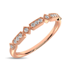 14K Rose Gold 1/20 Ct.Tw.Diamond Stackable Band