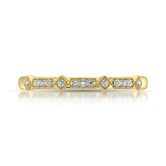 14K Yellow Gold 1/20 Ct.Tw.Diamond Stackable Band