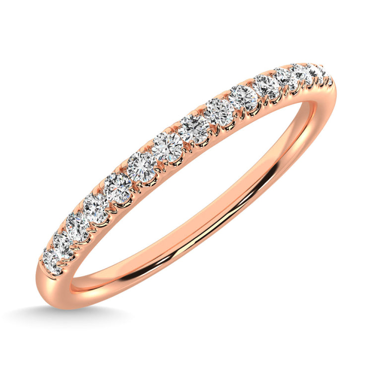 14K Rose Gold Diamond 1/8 Ct.Tw. Men&apos;s Machine Band