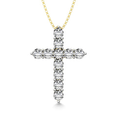10K Yellow Gold 1/20 Ct.Tw.Diamond Cross Pendant