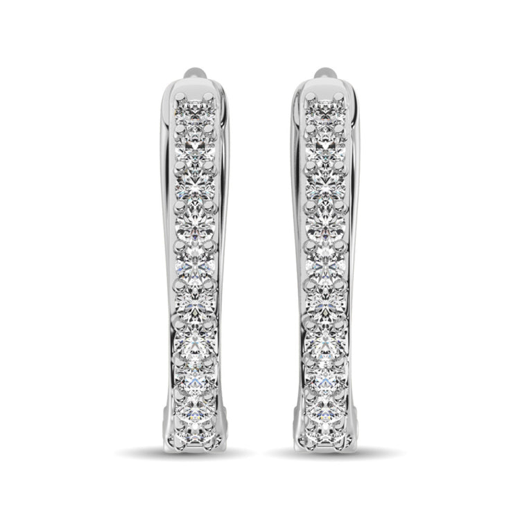 Diamond 1/10 Ct.Tw. Hoop Earrings in 10K White Gold
