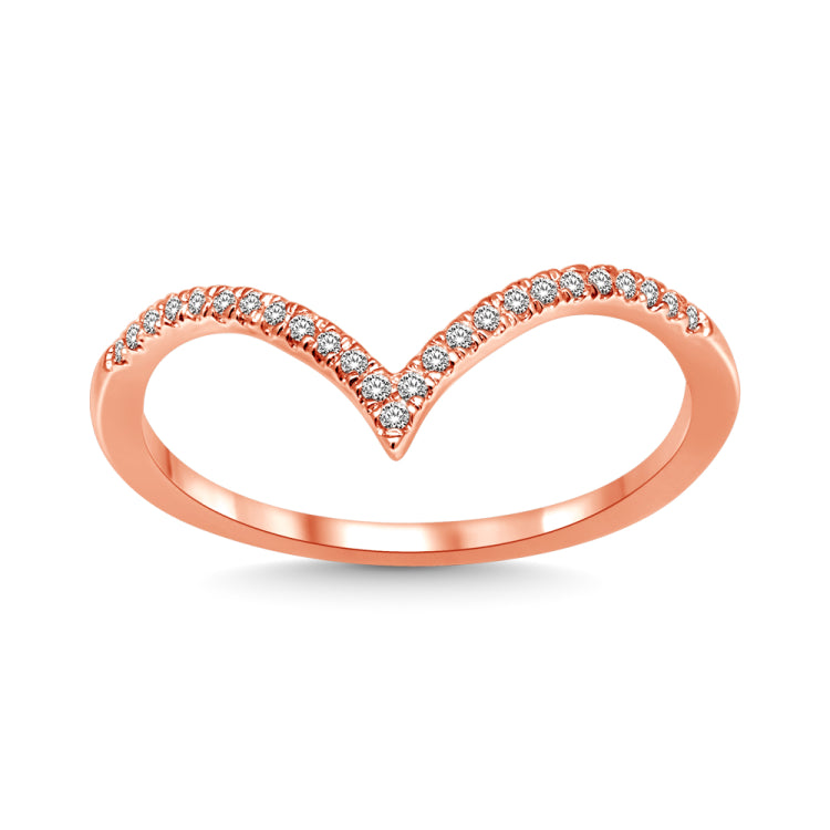 Diamond 1/8 Ct.Tw. Chevron Band in 10K Rose Gold