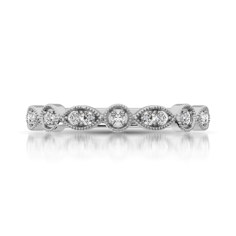 Diamond Stackable Band 1/10 ct tw in 10K White Gold