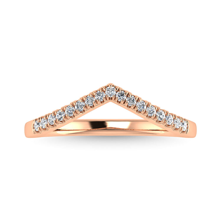 Diamond 1/6 Ct.Tw. Chevron Band in 14K Rose Gold