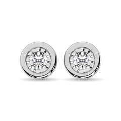 Diamond 1/6.Tw. Solitaire Studs in 10K White Gold