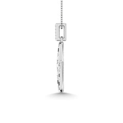 Diamond 1/6 Ct.Tw. Round and Baguette Cut Infinity Pendant in 10K White Gold