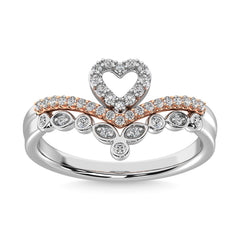Diamond 1/5 Ct.Tw. Stackable Band in 10K Two Tone Gold