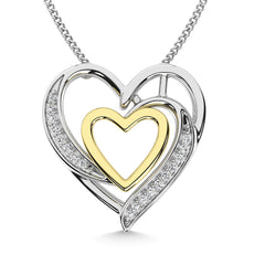 Diamond 1/20 Ct.Tw. Heart Pendant in 925 Silver