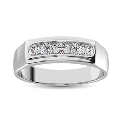 Diamond 1/2.Tw. Mens Machine Band in 10K White Gold