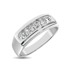 Diamond 1/2.Tw. Mens Machine Band in 10K White Gold