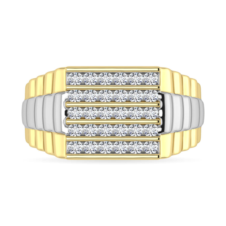 Diamond 1/2.Tw. Mens Rolex Ring in 10K Two Tone Gold
