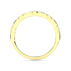Diamond 1/8 Ct.Tw. Round and Baguette Stack Band in 14K Yellow Gold