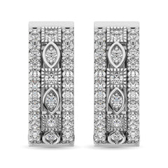 Diamond 3/8 Ct.Tw. Hoop Earrings  in 14K White Gold