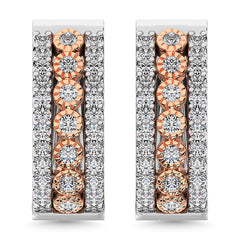Diamond 3/8 Ct.Tw. Hoop Earrings in 14K Two Tone Gold