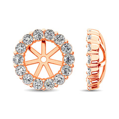 14K Rose Gold Diamond 1/4 Ct.Tw. Earrings Jacket