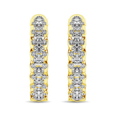 10K Yellow Gold Diamond 1 Ct.Tw. Hoop Earrings