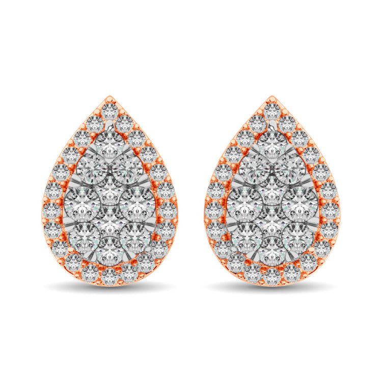 Diamond 3/4 ct tw Pear Shape Fashion Earrings in 14K Rose Gold