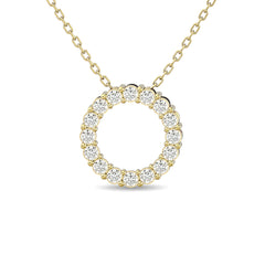 Diamond 1/4 Ct.Tw. Circle Pendant in 14K Yellow Gold