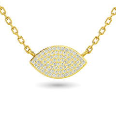 Diamond Eye Shape Necklace 1/5 ct tw in 10 KT