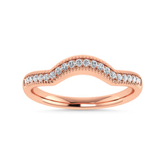 Diamond 1/10 Ct.Tw. Chevron Band in 14K Rose Gold