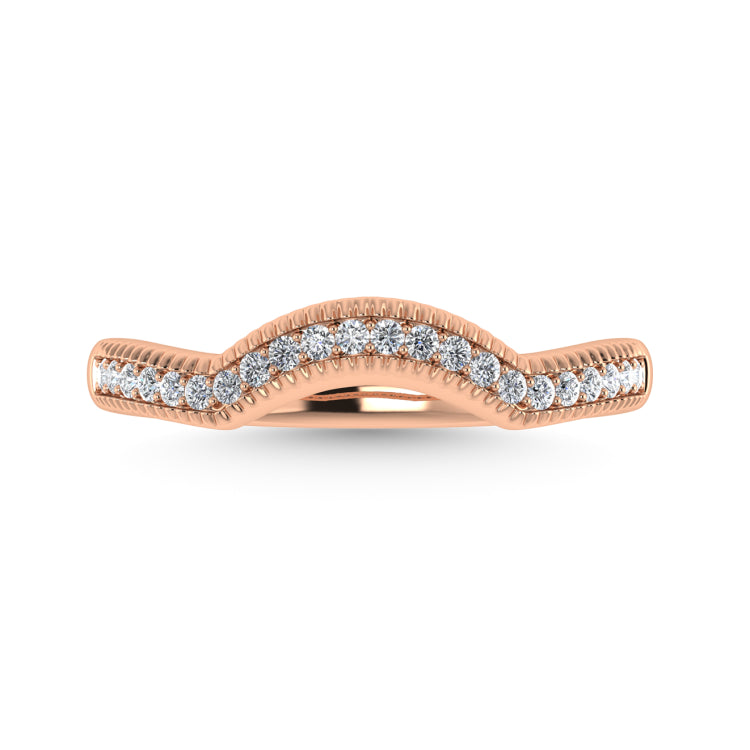 Diamond 1/10 Ct.Tw. Chevron Band in 14K Rose Gold