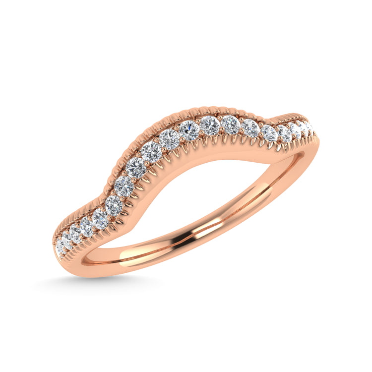 Diamond 1/10 Ct.Tw. Chevron Band in 14K Rose Gold