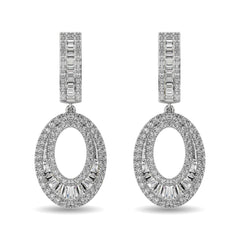 Diamond 1 Ct.Tw. Hoop Earrings in 14K White Gold
