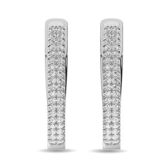 Diamond 1/2 ct tw Hoop Earrings in 10K White Gold