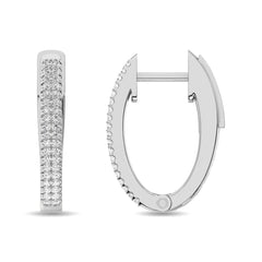 Diamond 1/2 ct tw Hoop Earrings in 10K White Gold