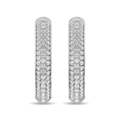 Diamond 1 1/6 ct tw Hoop Earrings in 14K White Gold