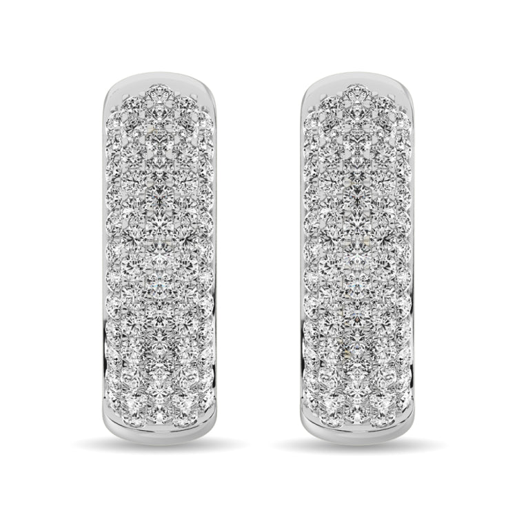 Diamond 2 1/10 ct tw Hoop Earrings in 14K White Gold