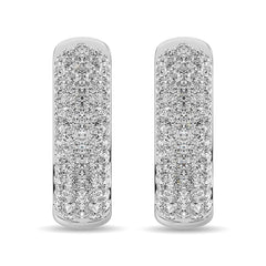 Diamond 2 1/10 ct tw Hoop Earrings in 14K White Gold
