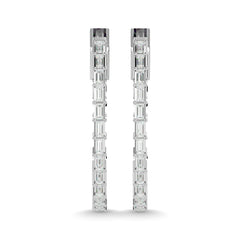 Diamond 1/3 Ct.Tw. Baguette Hoop Earrings in 14K White Gold