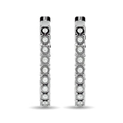 Diamond 1/5 ct tw Hoop Earrings in 10K White Gold