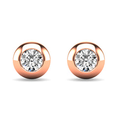 Diamond 1/10 ct tw Bezel Set Earrings in 10K Yellow Gold