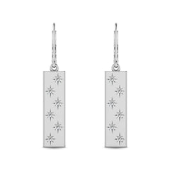 Diamond 1/5 ct tw Bar Earrings in 14K White Gold