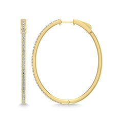 Diamond  1 1/3 Ct.Tw. Hoop Earrings in 10K Yellow Gold