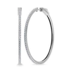 Diamond  1 1/3 Ct.Tw. Hoop Earrings in 10K White Gold