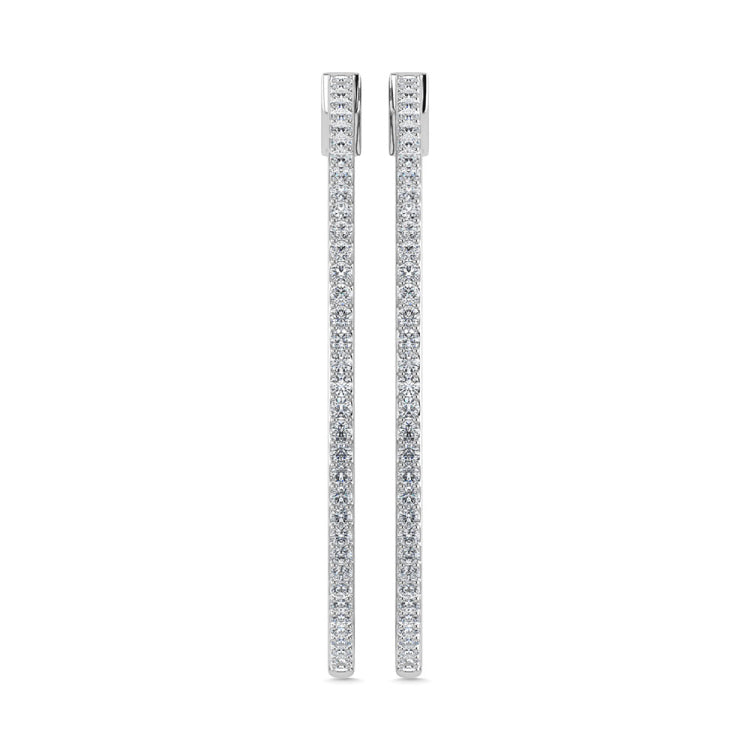 Diamond  1 1/3 Ct.Tw. Hoop Earrings in 10K White Gold