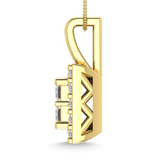 Diamond 1/4 Ct.Tw. Round and Princess Fashion Pendant in 14K Yellow Gold