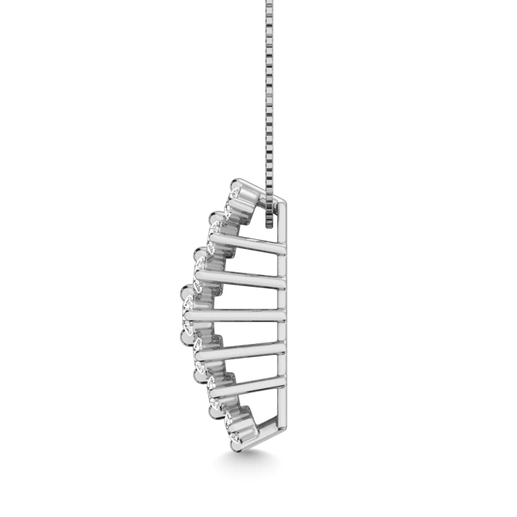 Diamond 1 ct tw Round Cut Pyramid Pendant in 14K White Gold