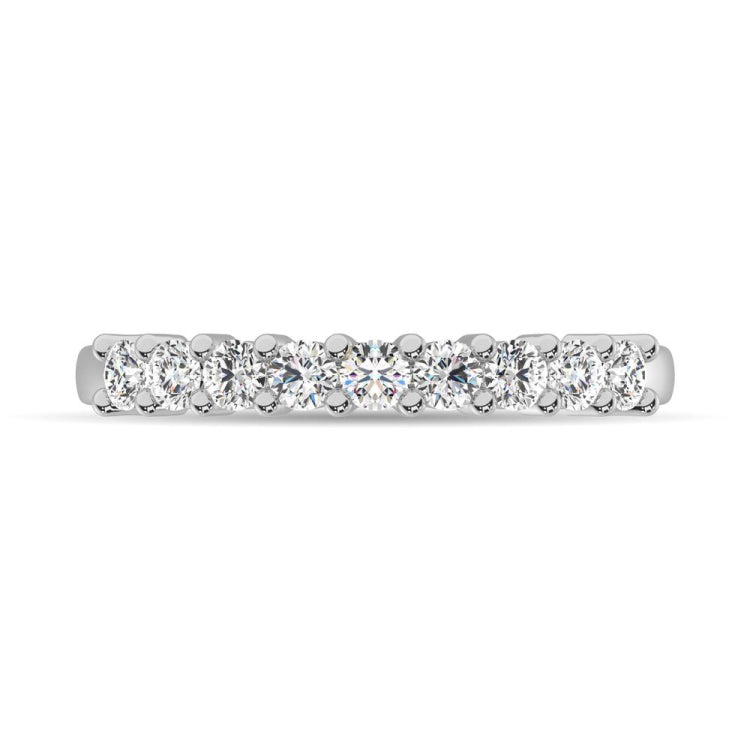 Diamond 1/2 ct tw Round Cut One Row Ring in 14K White Gold