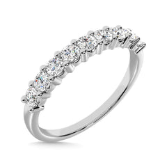 Diamond 1/2 ct tw Round Cut One Row Ring in 14K White Gold