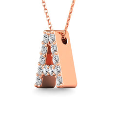 Diamond 1/8 Ct.Tw. Letter A Pendant in 14K Rose Gold&quot;&quot;