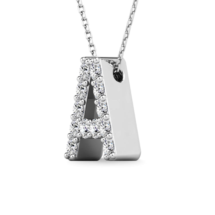 Diamond 1/8 Ct.Tw. Letter A Pendant in 14K White Gold&quot;&quot;